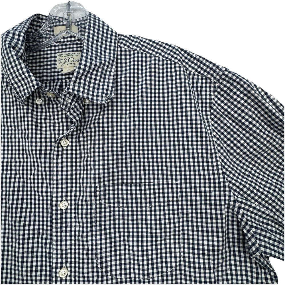 Sewn for J.Crew Men's Large Blue Classic Fit Organic Cotton Oxford Dress Shirt